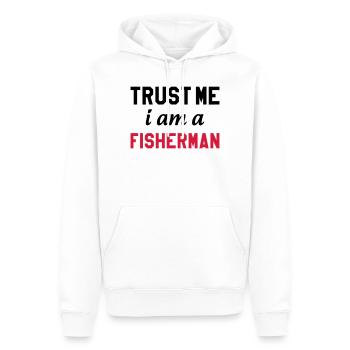 Trust Me I am a Fisherman - Sweat à capuche Premium bio Homme - blanc - Devant - Nico (187cm)