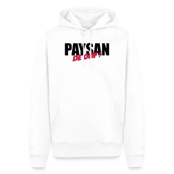 Paysan de ouf ! - Sweat à capuche Premium bio Homme - blanc - Devant - Nico (187cm)