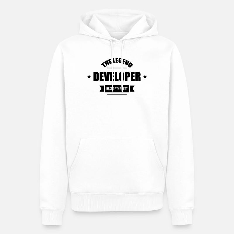 Developer - Sweat à capuche Premium bio Homme - blanc