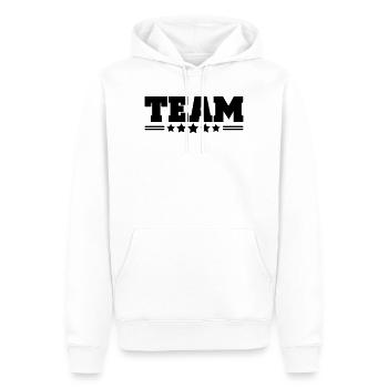 team - Sweat à capuche Premium bio Homme - blanc - Devant - Nico (187cm)