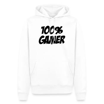 Gamer / Gaming - Sweat à capuche Premium bio Homme - blanc - Devant - Nico (187cm)