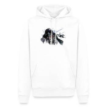Fighter pilot - Sweat à capuche Premium bio Homme - blanc - Devant - Nico (187cm)