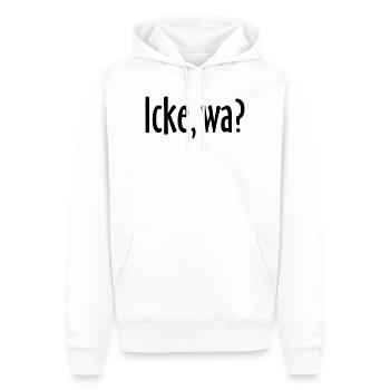 Berlin Spruch: Icke, wa? - Männer Premium Bio Hoodie - Weiß - Vorne - Nico (187cm)