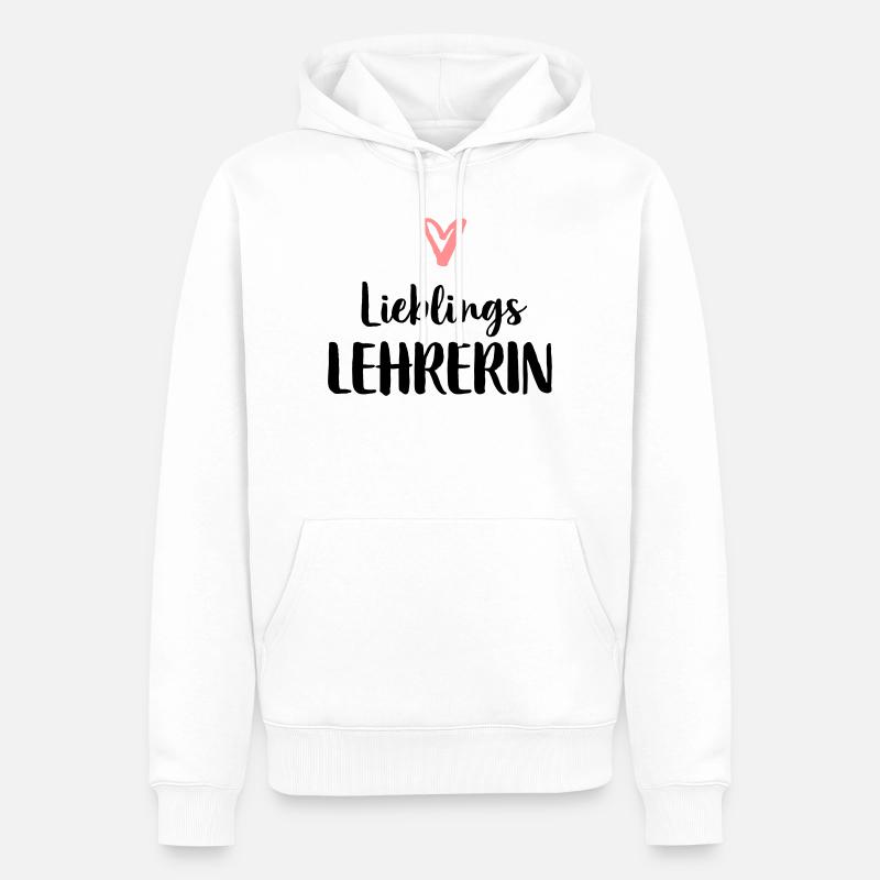Lieblings Lehrerin Herz Geschenk Schule - Männer Premium Bio Hoodie - Weiß