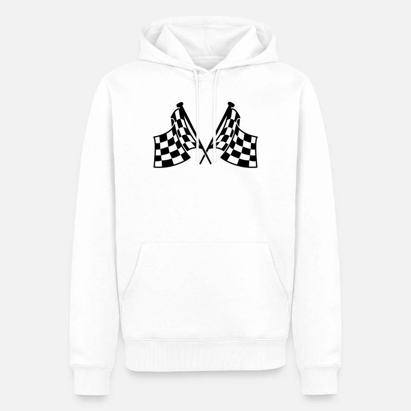 drapeaux de course - Sweat à capuche Premium bio Homme - blanc