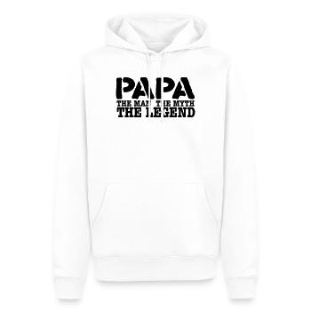 papa - Men’s Premium Organic Hoodie - white - Front - Nico (187cm)