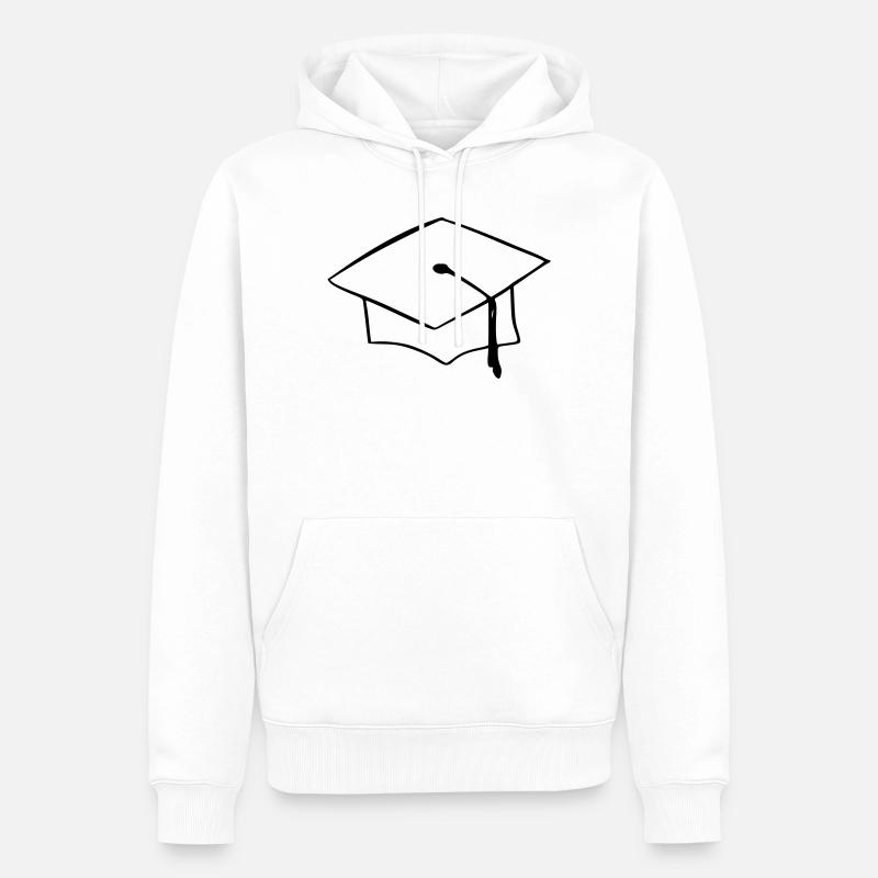Abschlusshut - Männer Premium Bio Hoodie - Weiß