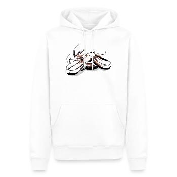 Kaffeebohnen Cafe Illustration Logo Kaffeezeit - Männer Premium Bio Hoodie - Weiß - Vorne - Nico (187cm)