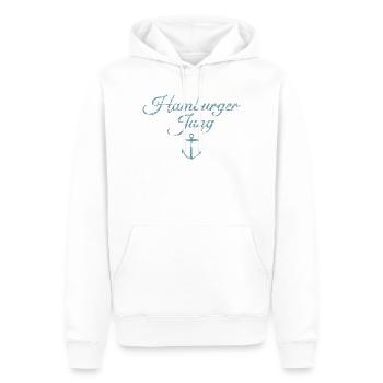Hamburger Jung (Vintage Hellblau) Hamburg Anker - Männer Premium Bio Hoodie - Weiß - Vorne - Nico (187cm)