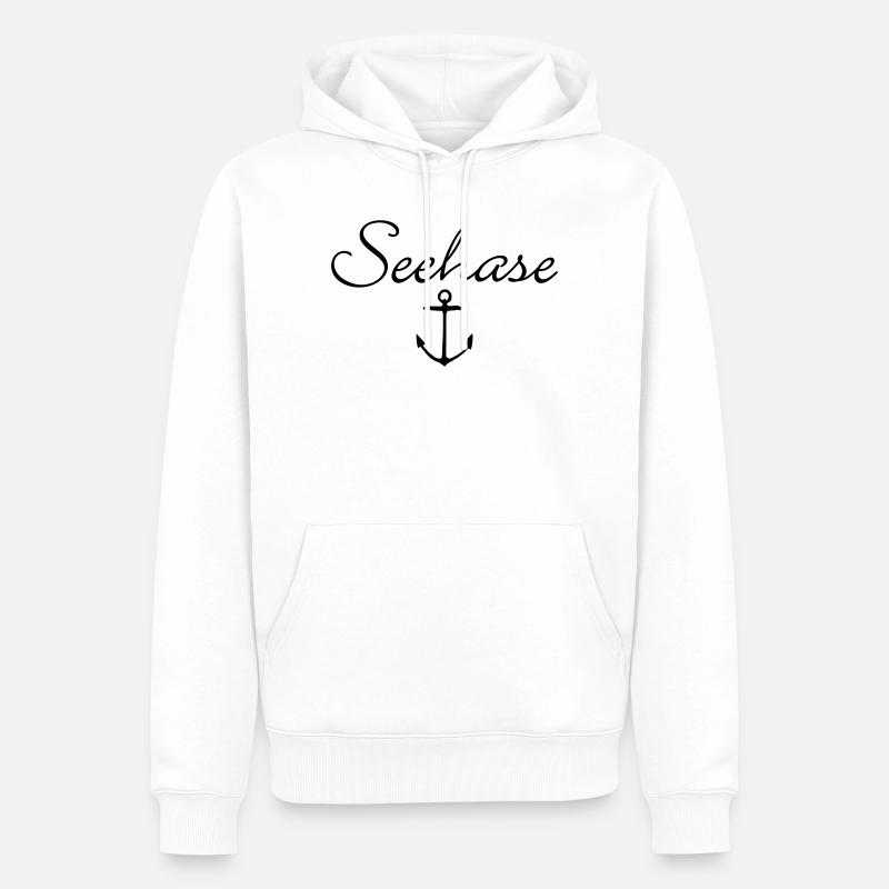 Seehase Anker Bodensee Design - Männer Premium Bio Hoodie - Weiß
