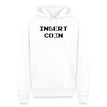 Insert Coin / Geek / Gaming / Gamer / Gamer / Game - Sweat à capuche Premium bio Homme - blanc - Devant - Nico (187cm)