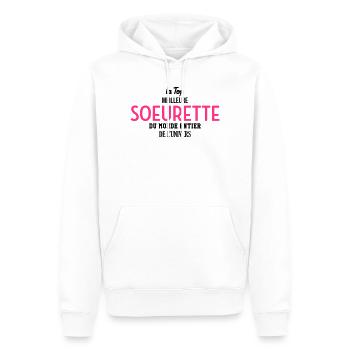 Soeur Soeurette Frère Naissance Bébé Sœur - Sweat à capuche Premium bio Homme - blanc - Devant - Nico (187cm)