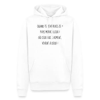 Cinéma / Citation / Série télé / Geek - Sweat à capuche Premium bio Homme - blanc - Devant - Nico (187cm)