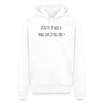 Cinéma / Citation / Série télé / Geek - Sweat à capuche Premium bio Homme - blanc - Devant - Nico (187cm)