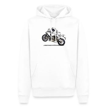 Motorcycle - Sweat à capuche Premium bio Homme - blanc - Devant - Nico (187cm)