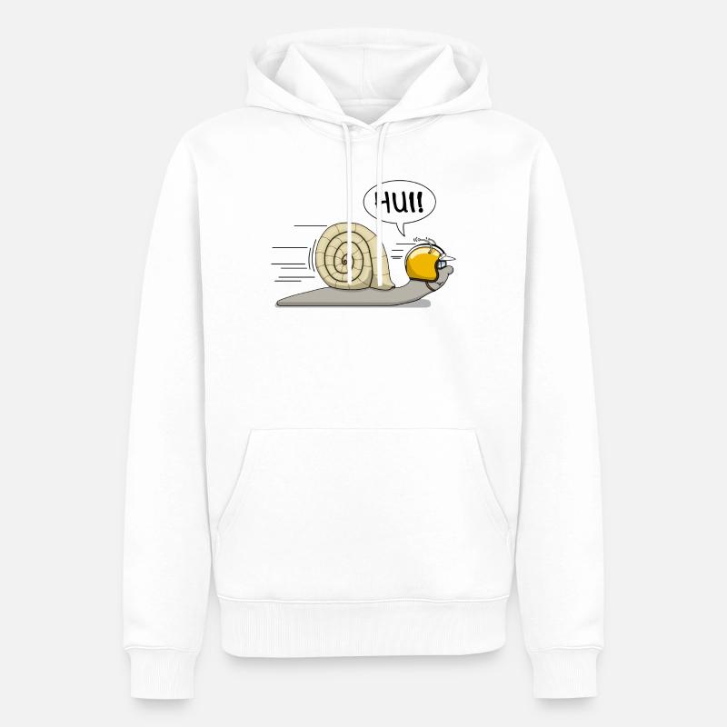Escargot de course - l’original - Sweat à capuche Premium bio Homme - blanc