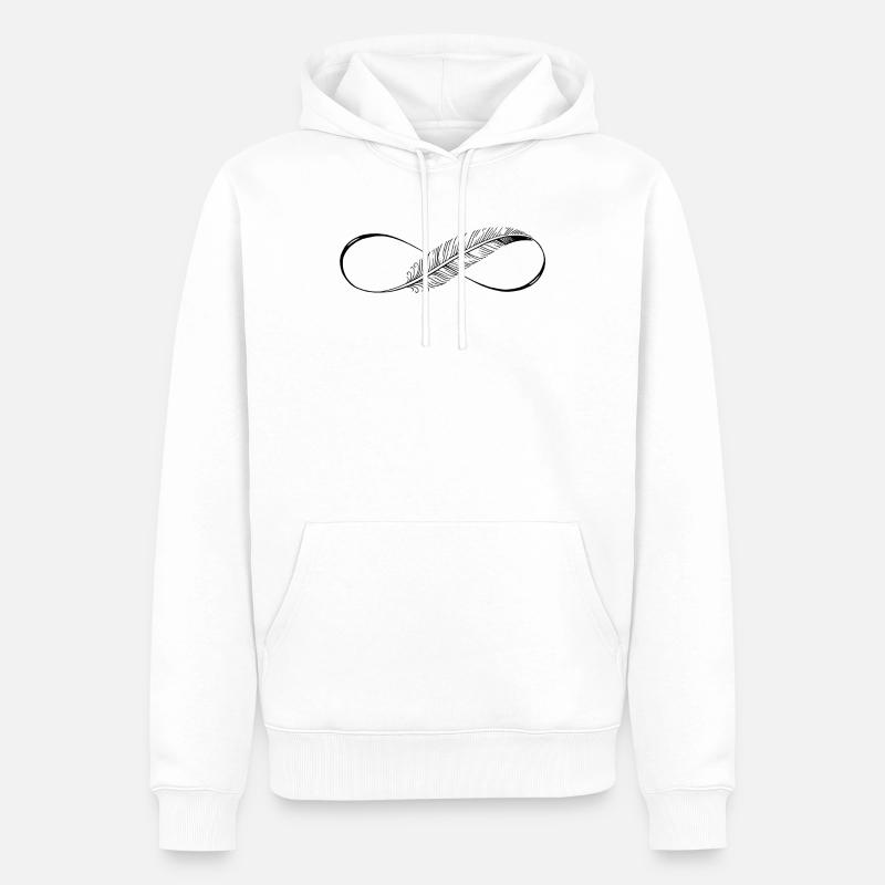 Lignes mignonnes Infinity Spring - Sweat à capuche Premium bio Homme - blanc