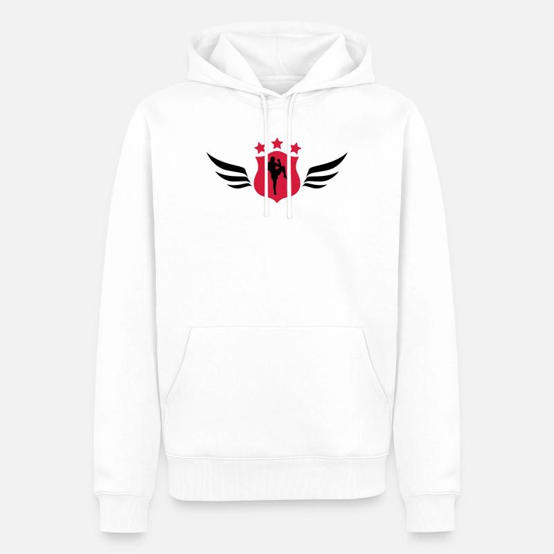 Kickboxen / Kickboxing / Kickboxer / Kick Boxing - Männer Premium Bio Hoodie - Weiß