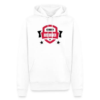 Bus / Busfahrer / Arbeit / Job - Männer Premium Bio Hoodie - Weiß - Vorne - Nico (187cm)