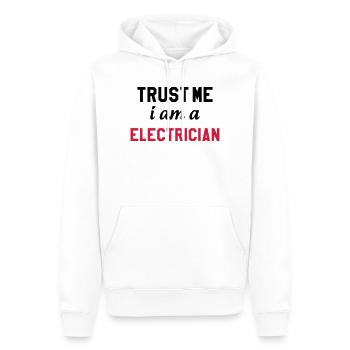 Electricien / Electricité / Travail / Métier / Job - Sweat à capuche Premium bio Homme - blanc - Devant - Nico (187cm)
