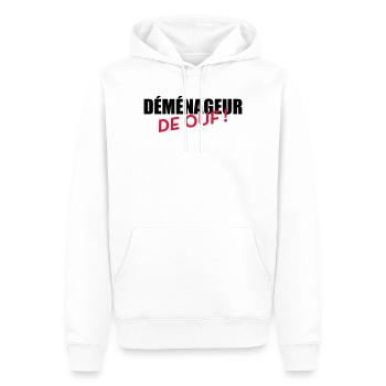 Déménageur / Déménagement / Déménager / Camion - Sweat à capuche Premium bio Homme - blanc - Devant - Nico (187cm)