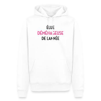 Déménageur / Déménagement / Déménager / Camion - Sweat à capuche Premium bio Homme - blanc - Devant - Nico (187cm)