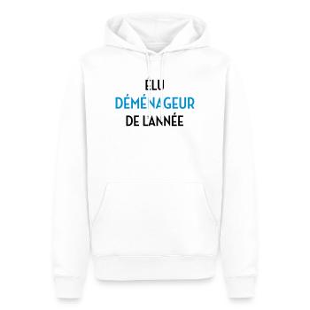 Déménageur / Déménagement / Déménager / Camion - Sweat à capuche Premium bio Homme - blanc - Devant - Nico (187cm)