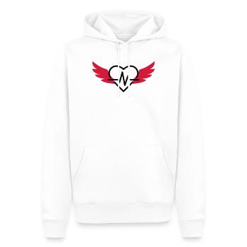 docteur / médecin / cardiologie / cardiologue - Sweat à capuche Premium bio Homme - blanc - Devant - Nico (187cm)