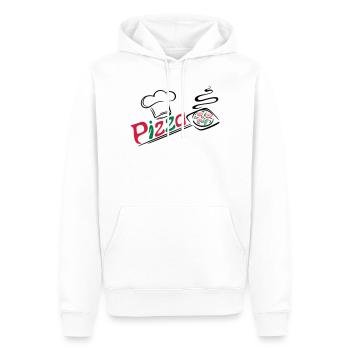 Pizza Bäcker mit Kochmütze, chef hat - Männer Premium Bio Hoodie - Weiß - Vorne - Nico (187cm)