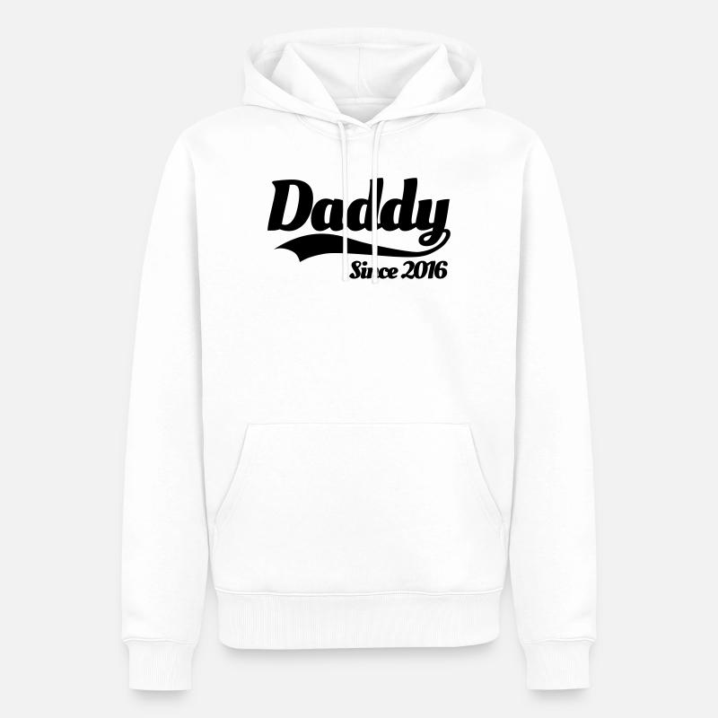 Daddy since 2016 - Sweat à capuche Premium bio Homme - blanc
