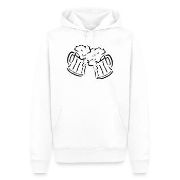 beer - Men’s Premium Organic Hoodie - white - Front - Nico (187cm)