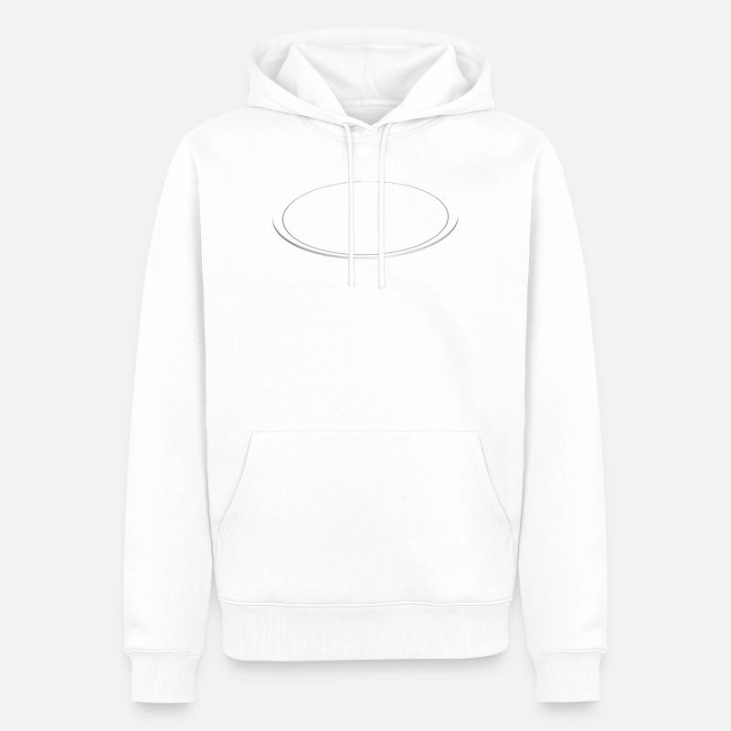 3D Saturnring metallic - Männer Premium Bio Hoodie - Weiß