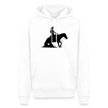 Equitation Western Equestre - Reining - Sweat à capuche Premium bio Homme - blanc - Devant - Nico (187cm)