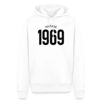 Vintage 1969 - Men’s Premium Organic Hoodie - white - Front - Nico (187cm)