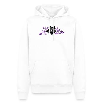 Lily avec des feuilles. Ornement. - Sweat à capuche Premium bio Homme - blanc - Devant - Nico (187cm)