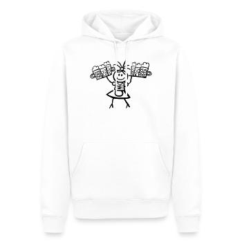 Kellnerin im Dirndl mit Biertablett - Männer Premium Bio Hoodie - Weiß - Vorne - Nico (187cm)