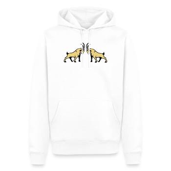 Double symétrie Beige Capricorne - Sweat à capuche Premium bio Homme - blanc - Devant - Nico (187cm)