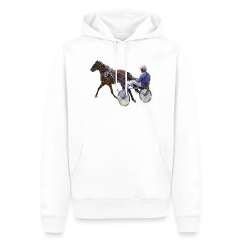 Trabrennen Traber Motiv - Männer Premium Bio Hoodie - Weiß - Vorne - Nico (187cm)