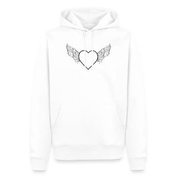 Heart with wings -black- - Men’s Premium Organic Hoodie - white - Front - Nico (187cm)