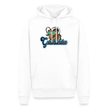 Graubünden Steinbock Stil - Männer Premium Bio Hoodie - Weiß - Vorne - Nico (187cm)