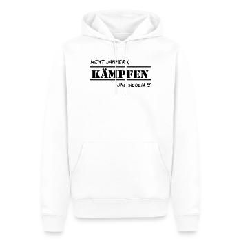 Fun Spruch Shirt Arbeit Nicht Jammern kämpfen (25) - Männer Premium Bio Hoodie - Weiß - Vorne - Nico (187cm)