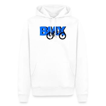T-shirt BMX Freestyle – Roulez avec style - Sweat à capuche Premium bio Homme - blanc - Devant - Nico (187cm)