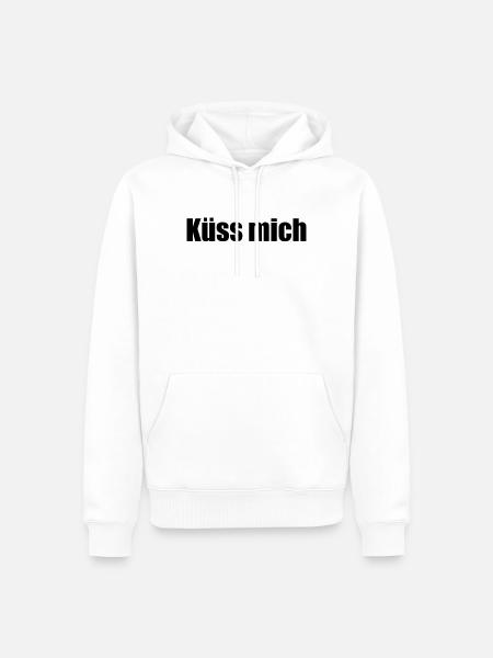 Küss mich - Männer Premium Bio Hoodie - Weiß