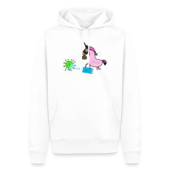 Corona Maske Einhorn Virus Desinfektion - Männer Premium Bio Hoodie - Weiß - Vorne - Nico (187cm)