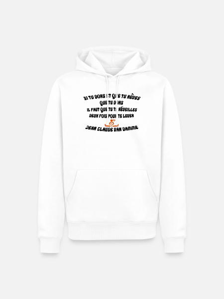 rever de dormir - Sweat à capuche Premium bio Homme - blanc