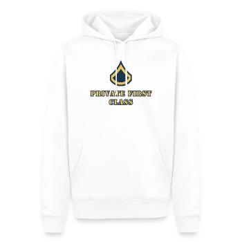 Private First Class - Männer Premium Bio Hoodie - Weiß - Vorne - Nico (187cm)