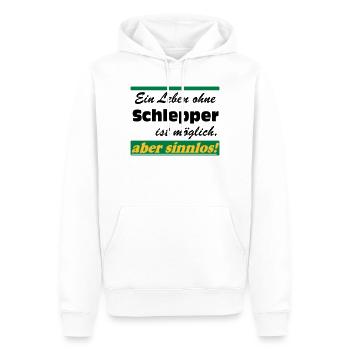 Traktor , Trecker , Schlepper Leben sinnlos .(25) - Männer Premium Bio Hoodie - Weiß - Vorne - Nico (187cm)