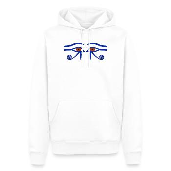 Schutzamulett. Auch: Horusauge. Das »Heilig-Auge«  - Männer Premium Bio Hoodie - Weiß - Vorne - Nico (187cm)