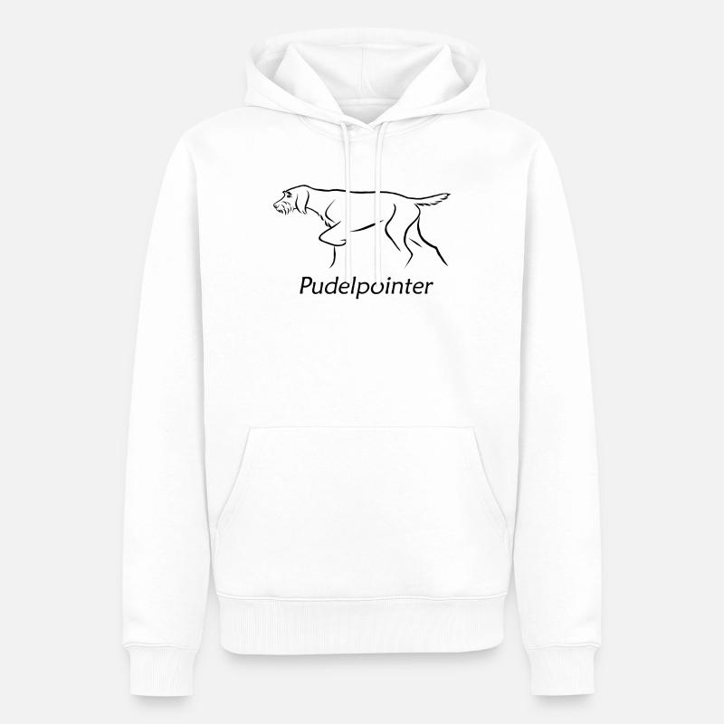 Pudelpointer - Männer Premium Bio Hoodie - Weiß