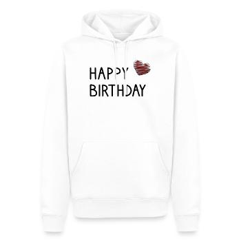 ALLES GUTE ZUM GEBURTSTAG. ALLES GUTE ZUM GEBURTSTAG. - Männer Premium Bio Hoodie - Weiß - Vorne - Nico (187cm)